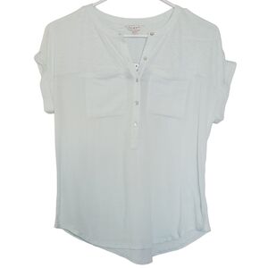 1368 * Lucky Brand Cuffed Sleeve Henley Pale Blue Size XS NWT